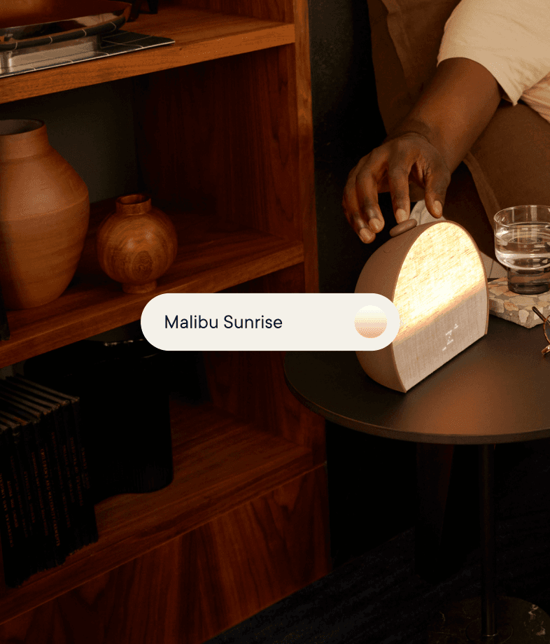 Restore 3 on a nightstand with wake sunrise alarm: Malibu Sunrise