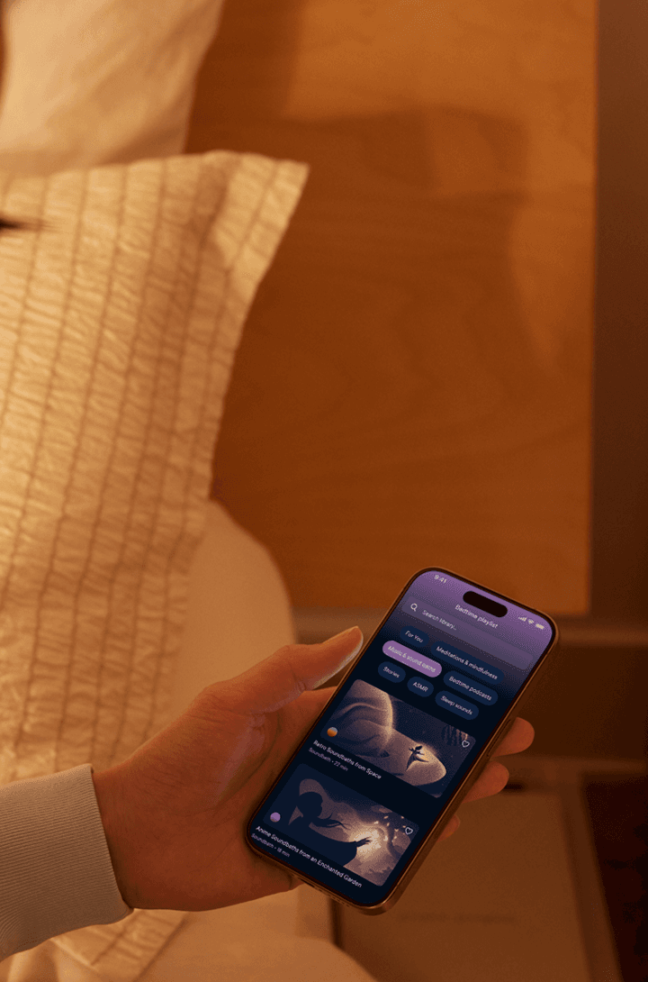 Someone using the Hatch app on their cellphone