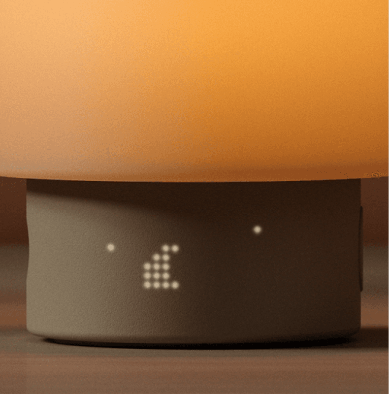 Closeup of the LED display on Hatch Baby