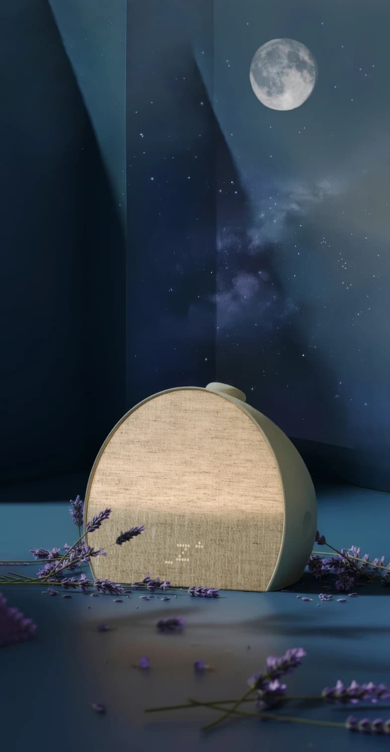 Restore 3 against a night sky with lavender around