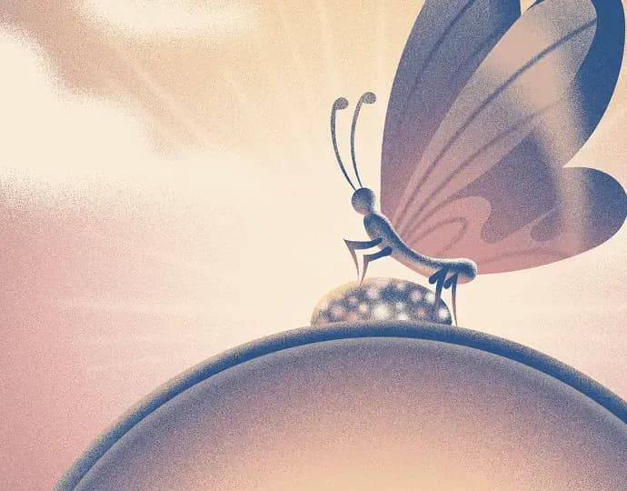 Butterfly sitting on top of a Restore